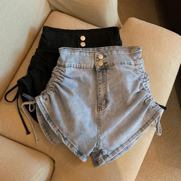 women's shorts koean design black demin trouser elegant casual short jeans pants for women 2021 summer high waist vintage y2k pure colo, White;black
women's shorts koean design black demin trouser elegant casual short jeans pants for women 2021 summer high waist vintage y2k pure colo, White;black