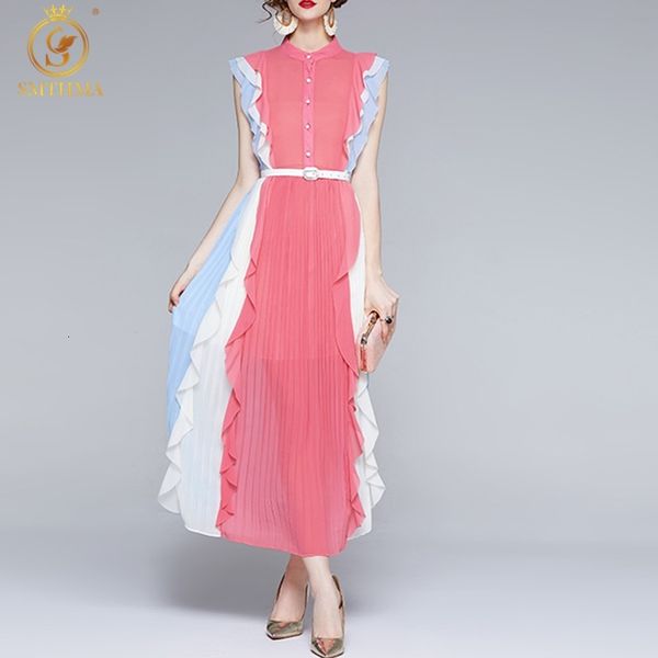 casual dresses 2021 fashion designer sleeveless summer women's ruffle patchwork mid-length pleated vestidos with belt quwh, Black;gray
casual dresses 2021 fashion designer sleeveless summer women's ruffle patchwork mid-length pleated vestidos with belt quwh, Black;gray