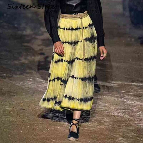 striped woman pleated skirt high waist casual designer boho yellow pink ink printed female spring and summer 210603, Black
striped woman pleated skirt high waist casual designer boho yellow pink ink printed female spring and summer 210603, Black