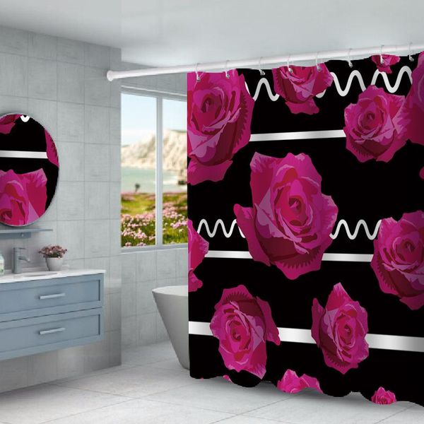 rose red flowers black painting shower curtain set with 12 hooks bathroom decoration curtains
rose red flowers black painting shower curtain set with 12 hooks bathroom decoration curtains