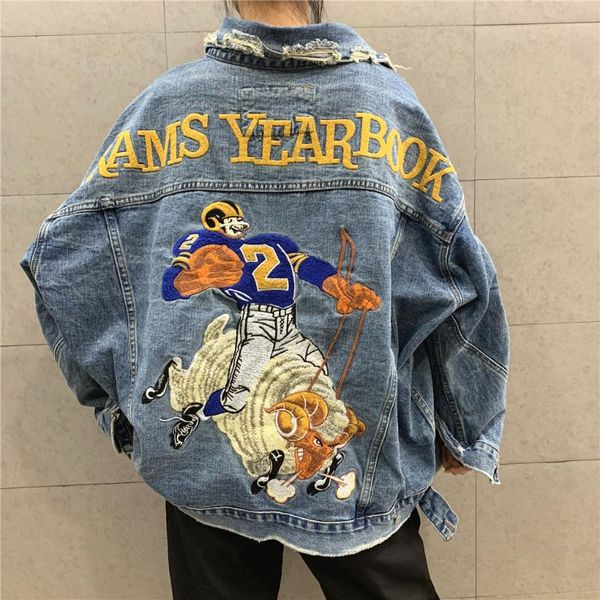women's jackets denim jacket korean cartoon embroidery loose coat long sleeve outerwear women streetwear style hole oversized blue, Black;brown
women's jackets denim jacket korean cartoon embroidery loose coat long sleeve outerwear women streetwear style hole oversized blue, Black;brown