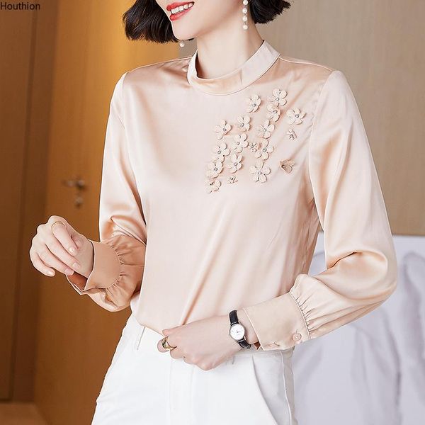 women's blouses & shirts silk blouse plus size o-neck casual girl's shirt loose solid fashion long sleeve lady blusas houthion, White
women's blouses & shirts silk blouse plus size o-neck casual girl's shirt loose solid fashion long sleeve lady blusas houthion, White