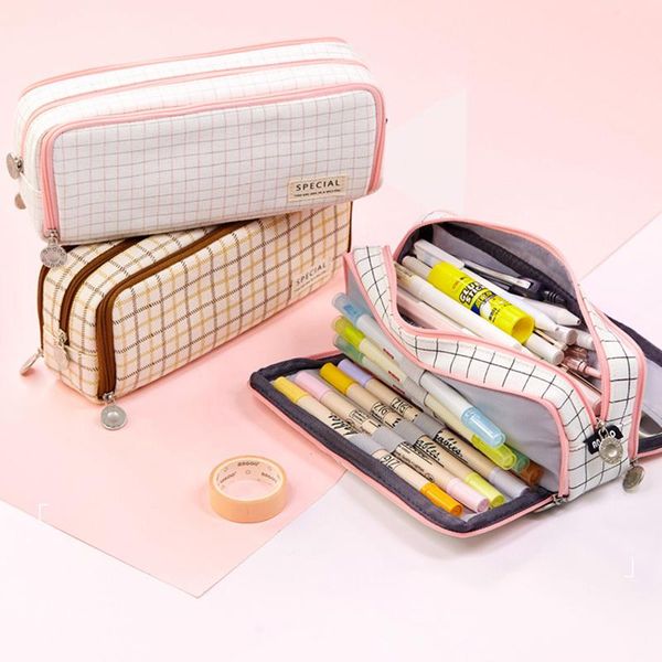 three-layer multifunctional washable grid pencil case school student kids make up bag pen box pouch bags stationery
three-layer multifunctional washable grid pencil case school student kids make up bag pen box pouch bags stationery