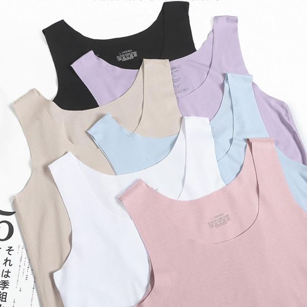 women's tanks & camis ice silk seamless vest women outwear sleeveless thin solid color underwear slim tank female casual vests, White
women's tanks & camis ice silk seamless vest women outwear sleeveless thin solid color underwear slim tank female casual vests, White