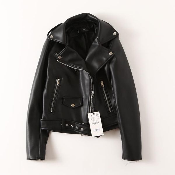women's leather & faux 2021 female spring autumn jacket women pu moto biker sashes streetwear outercoat, Black
women's leather & faux 2021 female spring autumn jacket women pu moto biker sashes streetwear outercoat, Black