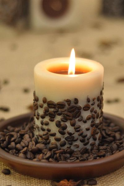 coffee core cylinder candle candles