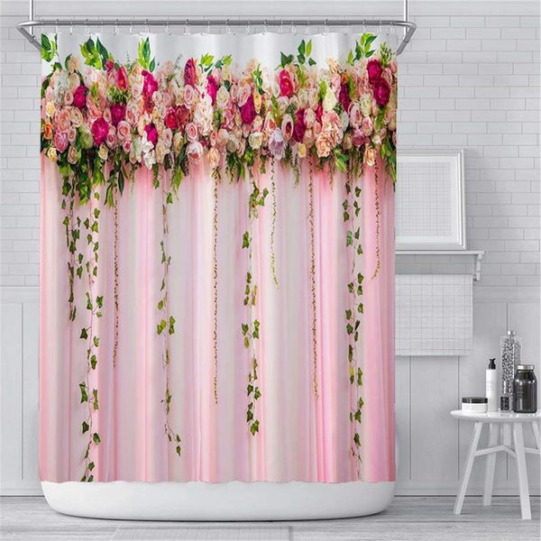 floral shower curtain for bathroom, pink flowers fabric bathroom curtains set with hooks waterproof fabric shower curtains
floral shower curtain for bathroom, pink flowers fabric bathroom curtains set with hooks waterproof fabric shower curtains