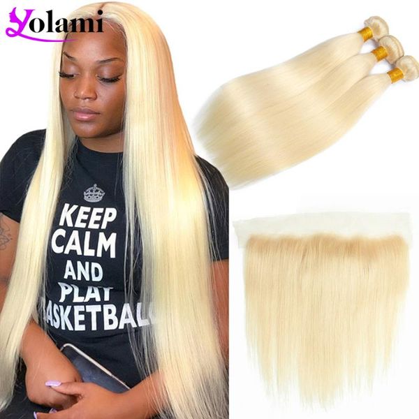 human hair bulks yolami 613 blonde bundles with frontal brazilian straight 3/4 13x4 ear to lace closure, Black
human hair bulks yolami 613 blonde bundles with frontal brazilian straight 3/4 13x4 ear to lace closure, Black