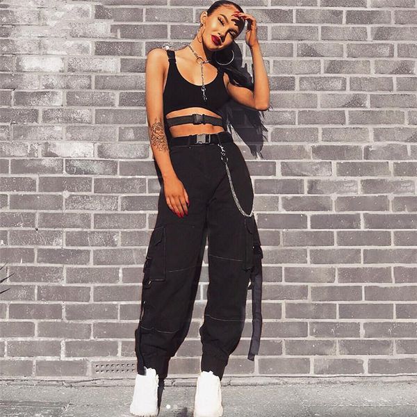 women's pants & capris high waist loose female trousers fashion ladies casual joggers black women hip hop streetwear, Black;white
women's pants & capris high waist loose female trousers fashion ladies casual joggers black women hip hop streetwear, Black;white