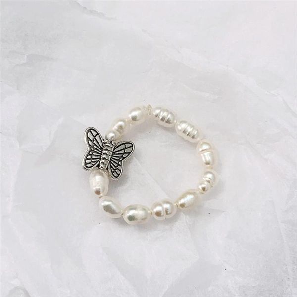 wedding rings natural freshwater pearl bead elastic ring for women heart butterfly finger bridal party jewelry gift anillos, Slivery;golden 
wedding rings natural freshwater pearl bead elastic ring for women heart butterfly finger bridal party jewelry gift anillos, Slivery;golden