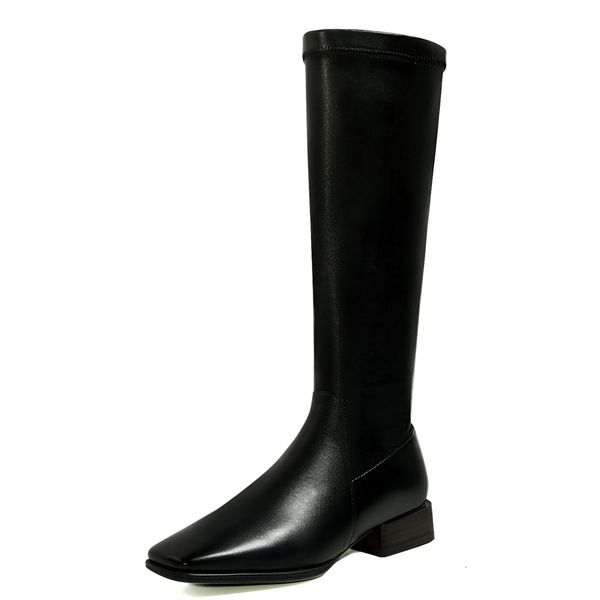 dress shoes microfiber leather square toe side zipper knee-length boots brown flat low-heeled soft long women rc4j, Black
dress shoes microfiber leather square toe side zipper knee-length boots brown flat low-heeled soft long women rc4j, Black