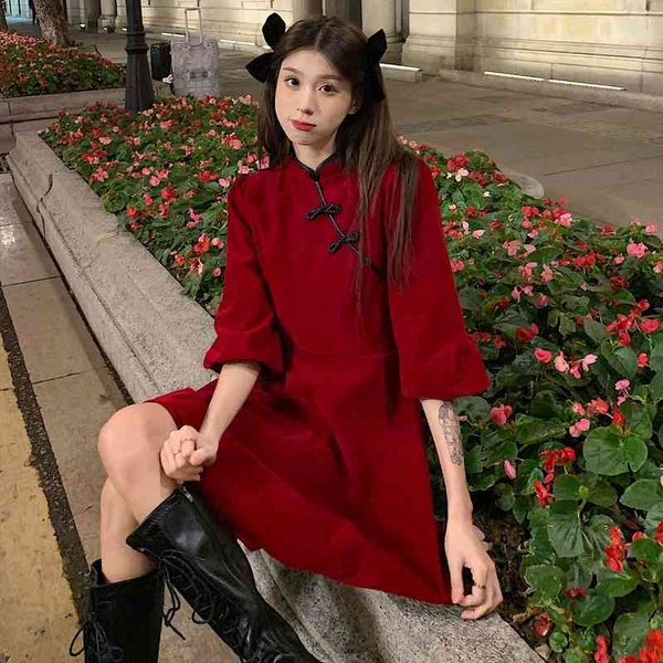 long sleeve plus size 5xl womens dress solid mandarin collar cheongsam mini korean sweet style high street vintage design chic, Black;gray
long sleeve plus size 5xl womens dress solid mandarin collar cheongsam mini korean sweet style high street vintage design chic, Black;gray
