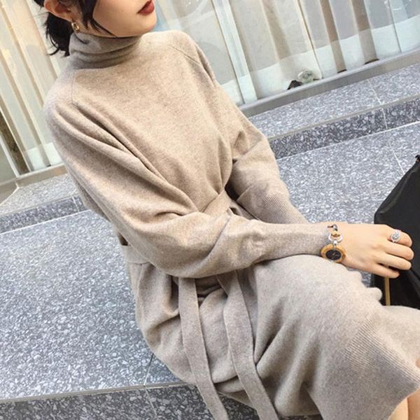 sweater long dress women autumn solid vintage elegant casual turtleneck knitted korean loose warm midi w183 dresses, Black;gray
sweater long dress women autumn solid vintage elegant casual turtleneck knitted korean loose warm midi w183 dresses, Black;gray