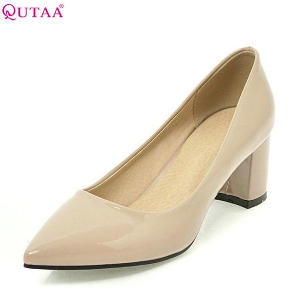 women pumps square high heel fashion shoes pointed toe patent leather slip on casual wedding size 34-43 dress, Black
women pumps square high heel fashion shoes pointed toe patent leather slip on casual wedding size 34-43 dress, Black