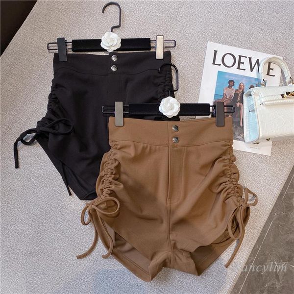 women's shorts double-sided drawstring women 2021 autumn all-matching solid color high waist short femme trousers, White;black
women's shorts double-sided drawstring women 2021 autumn all-matching solid color high waist short femme trousers, White;black