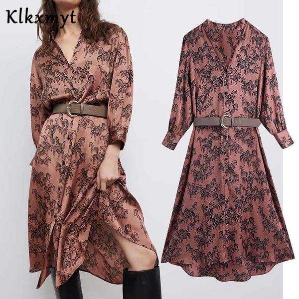 klkxmyt za dress women fashion zebra pattern print with belt vintage long sleeve v neck midi female vestidos 210527, Black;gray
klkxmyt za dress women fashion zebra pattern print with belt vintage long sleeve v neck midi female vestidos 210527, Black;gray