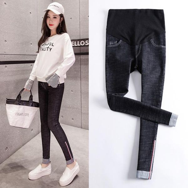 maternity bottoms pregnant women's denim trousers spring and autumn models of belly lift pants fashion all-match mom, White
maternity bottoms pregnant women's denim trousers spring and autumn models of belly lift pants fashion all-match mom, White