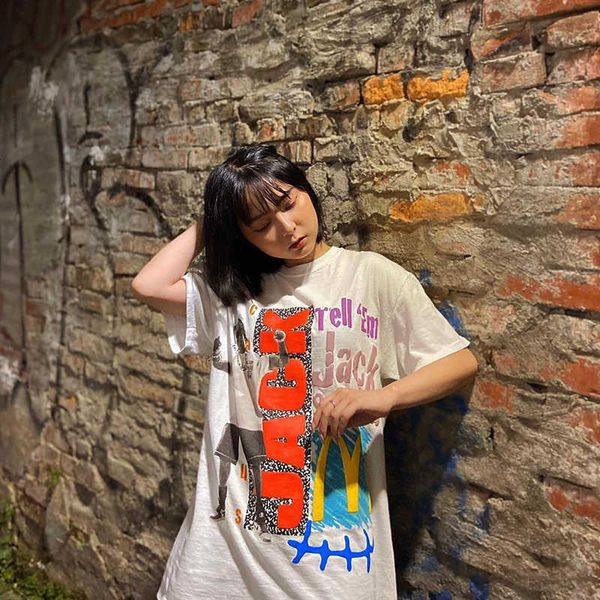 brand brand trendy brand travis scott cactus jack co branded portrait graffiti foam printed short sleeve t-shirt, White
brand brand trendy brand travis scott cactus jack co branded portrait graffiti foam printed short sleeve t-shirt, White