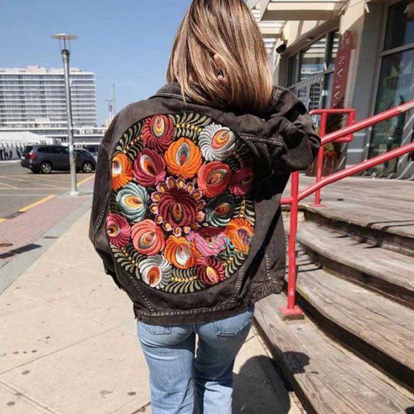 women's jackets jaqueta jeans bordada floral estilo boho feminina, casaco folgado casual plus size xxfk, Black;brown
women's jackets jaqueta jeans bordada floral estilo boho feminina, casaco folgado casual plus size xxfk, Black;brown