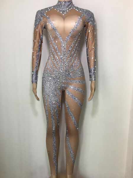 women's jumpsuits & rompers fashion silver shining rhinestones bodysuit women stage performance wear singer show costume big stretch ju, Black;white
women's jumpsuits & rompers fashion silver shining rhinestones bodysuit women stage performance wear singer show costume big stretch ju, Black;white