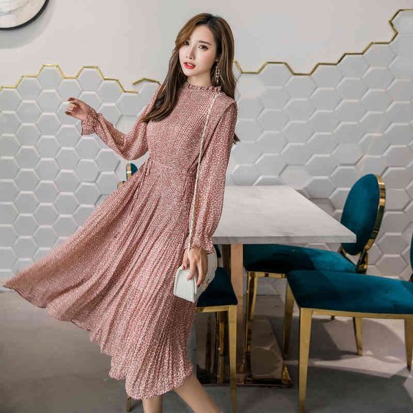spring and autumn small floral stand-up collar chiffon dress female mid-length loose lace pleated skirt 210429, Black;gray
spring and autumn small floral stand-up collar chiffon dress female mid-length loose lace pleated skirt 210429, Black;gray