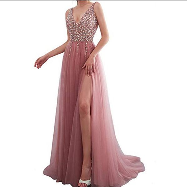 2021 women's solid color embroidered beaded v-neck dress, Black;gray 
2021 women's solid color embroidered beaded v-neck dress, Black;gray