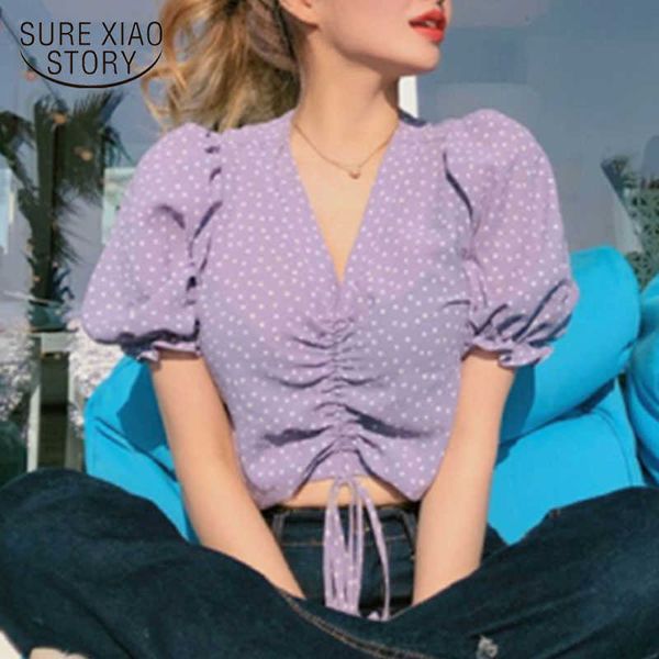 summer fashion women's blouse vintage polka dot deep v-neck sweet girl drawstring high waist super short female 9699 210528, White
summer fashion women's blouse vintage polka dot deep v-neck sweet girl drawstring high waist super short female 9699 210528, White