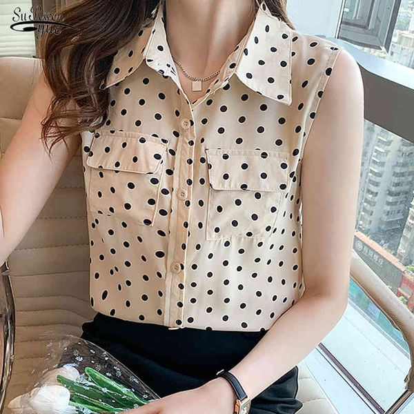 summer polka-dot silk women shirts casual single breasted printing women blouses and sleeveless clothing blusas 14616 210518, White
summer polka-dot silk women shirts casual single breasted printing women blouses and sleeveless clothing blusas 14616 210518, White