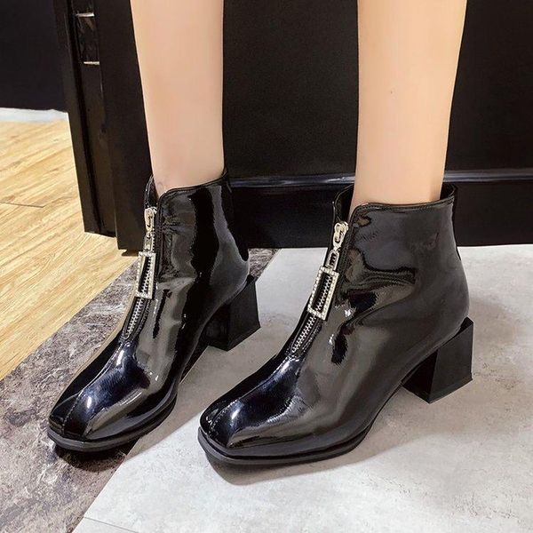boots 2021 women soft leather motorcycle front zipper knight snow botas woman low square heel winter footwear femme, Black
boots 2021 women soft leather motorcycle front zipper knight snow botas woman low square heel winter footwear femme, Black