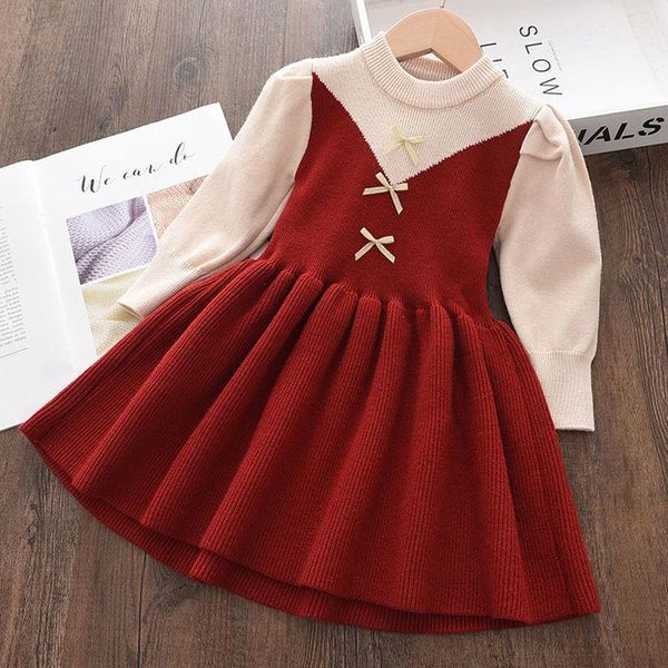 girl's dresses baby girl knitted dress autumn winter kids korean bow long sleeve pleated sweater cute princess children clothing, Red;yellow
girl's dresses baby girl knitted dress autumn winter kids korean bow long sleeve pleated sweater cute princess children clothing, Red;yellow
