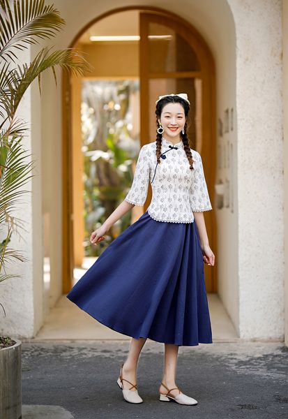 luxury casual dresses cheongsam 2021 summer chine zen tea female national style two-piece set young girl drs, Black;gray
luxury casual dresses cheongsam 2021 summer chine zen tea female national style two-piece set young girl drs, Black;gray