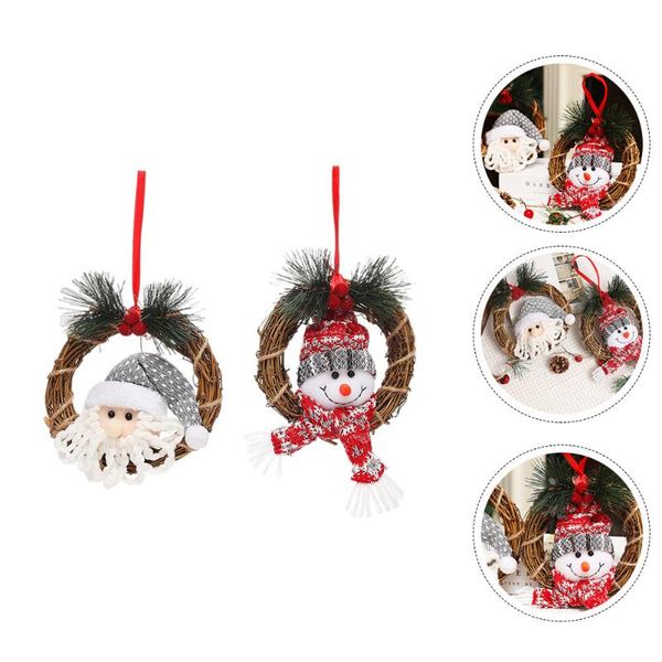 party decoration 2pcs christmas pendant festival decor decorative doll wreath