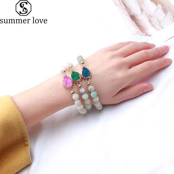 charm bracelets 8.5mm matte nature stone durzy beads bracelet for women green blue pink waterdrop adjustable jewelry wholesale, Golden;silver
charm bracelets 8.5mm matte nature stone durzy beads bracelet for women green blue pink waterdrop adjustable jewelry wholesale, Golden;silver