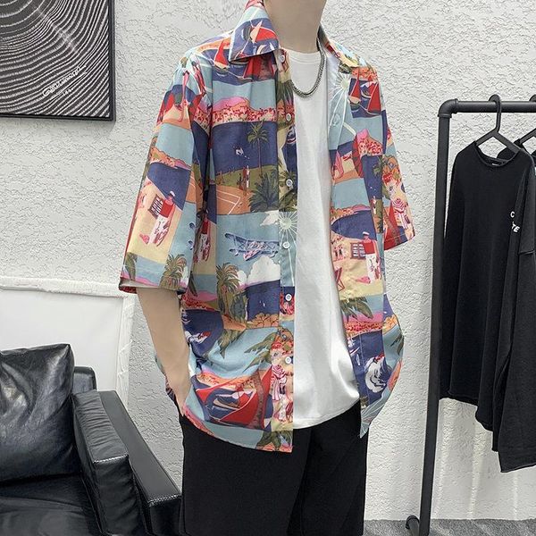 men's casual shirts shirt short-sleeved beach hawaiian summer loose all-match hip-hop streetwear vacation male clothes coat, White;black
men's casual shirts shirt short-sleeved beach hawaiian summer loose all-match hip-hop streetwear vacation male clothes coat, White;black