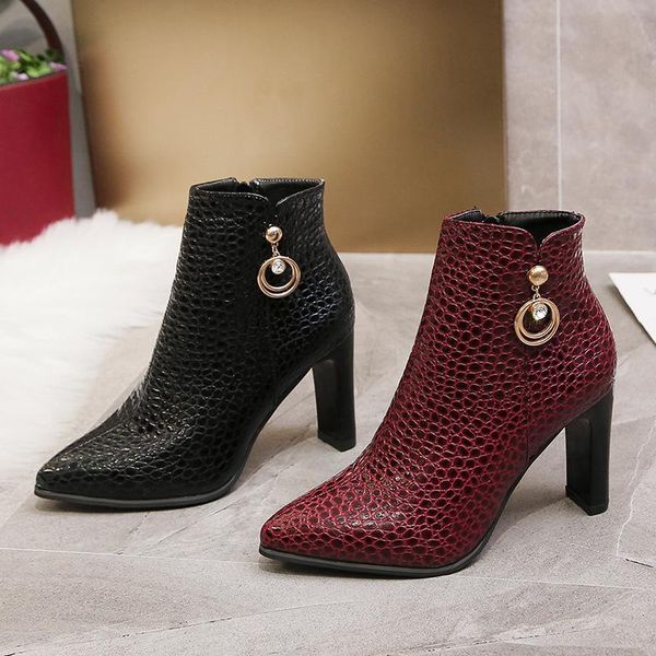 boots 2021 autumn ankle female high heels zipper crystal pearl buckle leather women shoes woman winter plus size, Black
boots 2021 autumn ankle female high heels zipper crystal pearl buckle leather women shoes woman winter plus size, Black