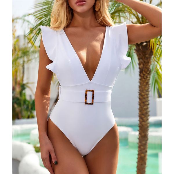new ruffled white deep v one piece swimsuit women swimwear female with belt monokini bather bathing suit swim lady k2198
new ruffled white deep v one piece swimsuit women swimwear female with belt monokini bather bathing suit swim lady k2198
