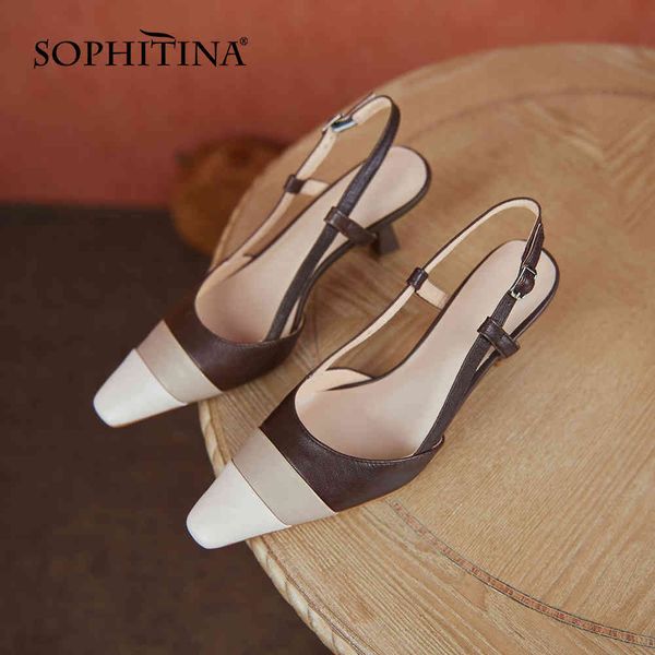 sophitina genuine leather sandals summer women shoes mixed colors basic thin high heels style dress square toe shoes fo81 210513, Black
sophitina genuine leather sandals summer women shoes mixed colors basic thin high heels style dress square toe shoes fo81 210513, Black