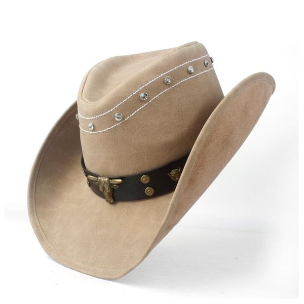 cloches fashion men western cowboy hat with punk leather bull band for gentleman sombrero, Blue;gray
cloches fashion men western cowboy hat with punk leather bull band for gentleman sombrero, Blue;gray