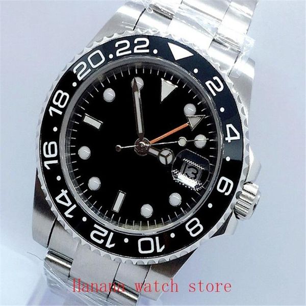 40mm bliger black dial luminous saphire glass blue and red bezel gmt automatic movement men's watch wristwatches, Slivery;brown
40mm bliger black dial luminous saphire glass blue and red bezel gmt automatic movement men's watch wristwatches, Slivery;brown