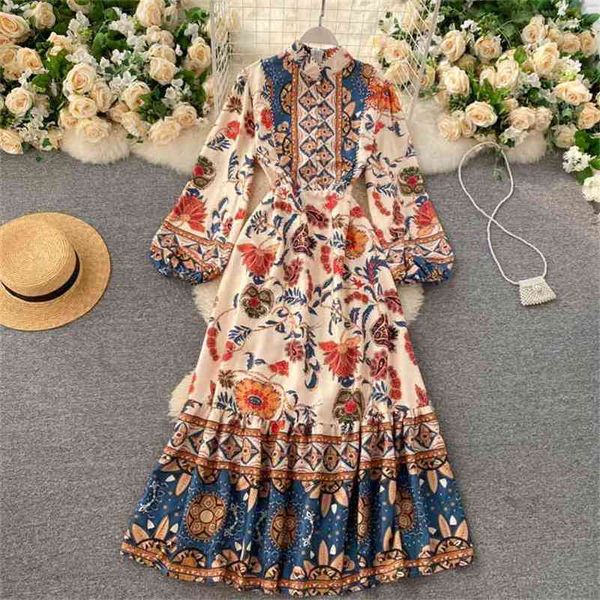 women bohemian retro floral printed dress autumn stand collar puff sleeve nipped waist fairy woman dresses female vestidos gk410 210507, Black;gray
women bohemian retro floral printed dress autumn stand collar puff sleeve nipped waist fairy woman dresses female vestidos gk410 210507, Black;gray