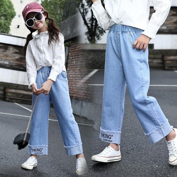 girl's spring fashion loose jeans children's stylish letter and white label turn-up cozy all-match denim trousers kids clothing, Blue
girl's spring fashion loose jeans children's stylish letter and white label turn-up cozy all-match denim trousers kids clothing, Blue