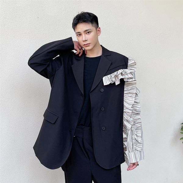 men's suits & blazers mens niche chic fashion asymmetrical lace sleeve coat men streetwear vintage casual party dress jacket hr7q, White;black
men's suits & blazers mens niche chic fashion asymmetrical lace sleeve coat men streetwear vintage casual party dress jacket hr7q, White;black
