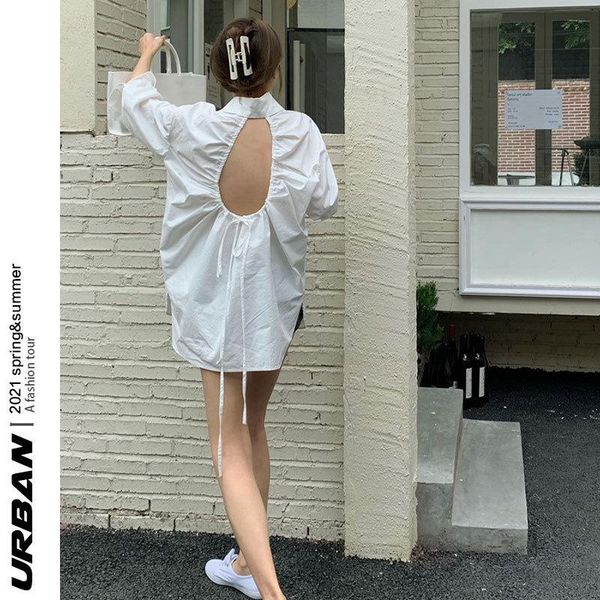 women's jackets white shirt medium long sleeve sunscreen summer design sense french minority open back loose wear, Black;brown
women's jackets white shirt medium long sleeve sunscreen summer design sense french minority open back loose wear, Black;brown