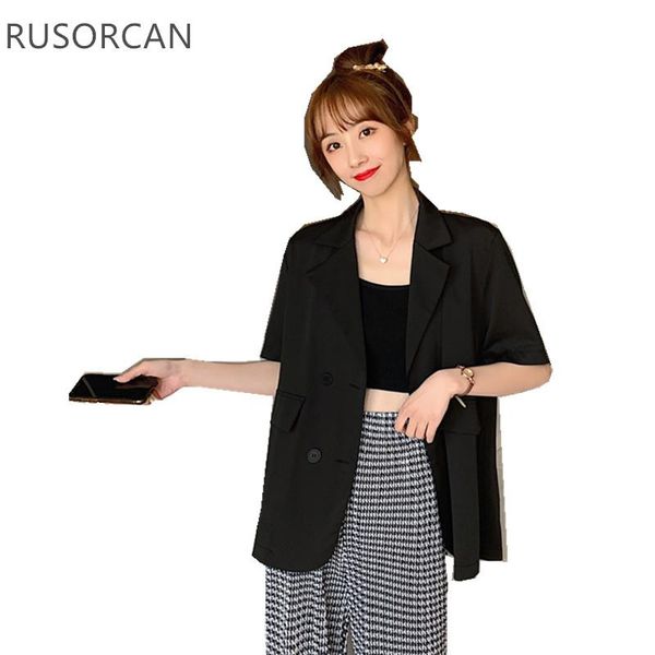 women's suits & blazers summer korean version 2021 loose mid-length thin black short-sleeved suit double-breasted temperament jacket fe, White;black
women's suits & blazers summer korean version 2021 loose mid-length thin black short-sleeved suit double-breasted temperament jacket fe, White;black