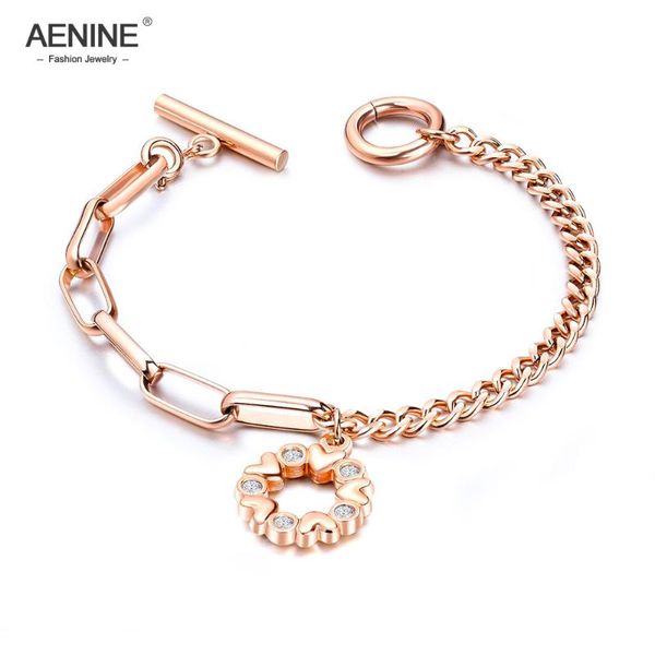 link, chain aenine stainless steel asymmetric ladies bracelet trendy rose gold love charms jewelry for women girls aogs989, Black
link, chain aenine stainless steel asymmetric ladies bracelet trendy rose gold love charms jewelry for women girls aogs989, Black