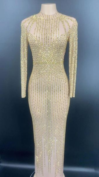 dress high elastic lady sparkly rhinestones beading bodycon dj club party dancer rave costume long dress, Black;gray
dress high elastic lady sparkly rhinestones beading bodycon dj club party dancer rave costume long dress, Black;gray