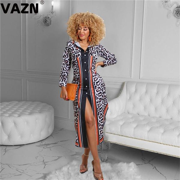 casual dresses vazn 2021 chiffon leopard mature elegant daily office style full sleeve women nature straight midi dress, Black;gray 
casual dresses vazn 2021 chiffon leopard mature elegant daily office style full sleeve women nature straight midi dress, Black;gray
