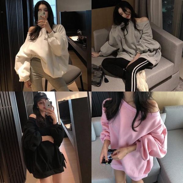 women's hoodies & sweatshirts hi girl korea loose long sweatshirt women screw collar sleeve pullover girls casual chic female large, Black
women's hoodies & sweatshirts hi girl korea loose long sweatshirt women screw collar sleeve pullover girls casual chic female large, Black