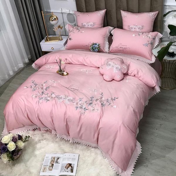 bedding sets pink white green luxury flowers butterfly embroidery 100s egyptian pillowcases duvet cotton cover lace bed sheet set
bedding sets pink white green luxury flowers butterfly embroidery 100s egyptian pillowcases duvet cotton cover lace bed sheet set