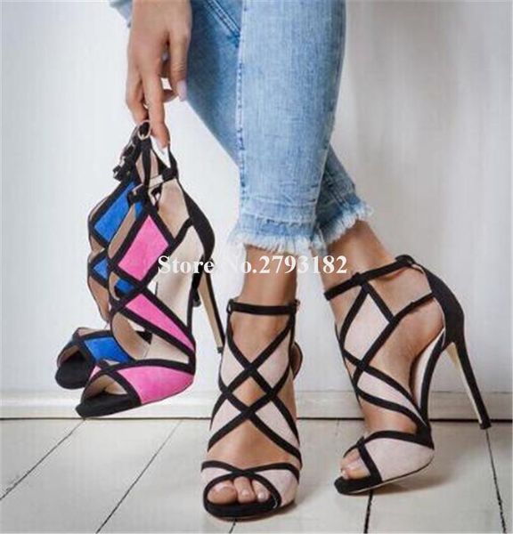 dress shoes women fashion open toe suede leather patchworks thin heel gladiator sandals cut-out high, Black
dress shoes women fashion open toe suede leather patchworks thin heel gladiator sandals cut-out high, Black